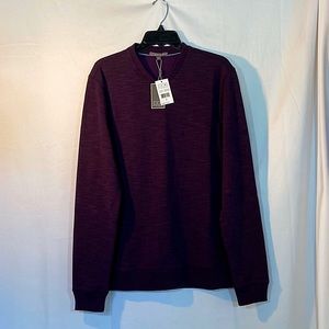 Ike Behar Plum Color V-Neck Sweater, Medium
